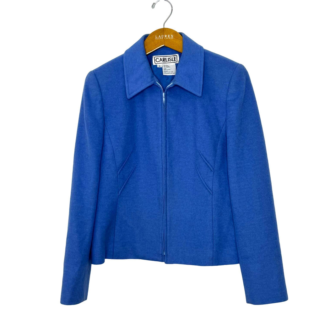 Carlisle light blue zip front jacket